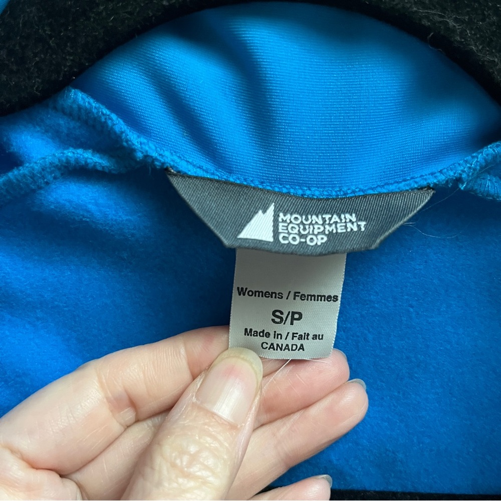 MEC Women's Blue Fleece-Lined Cycling Jersey Jacket Size S Made in Canada - Picture 6 of 9